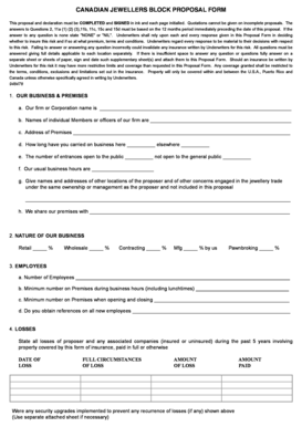 Canadian Jewellers Block Proposal Form