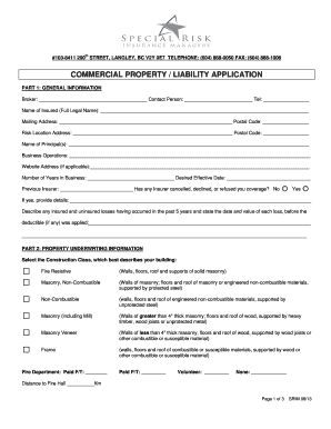 Commercial Property Liability Application