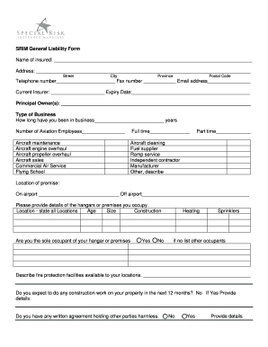 SRIM General Liability Form