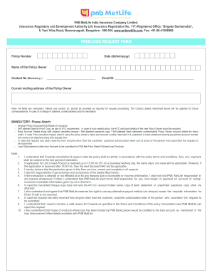 Freelook Request Form