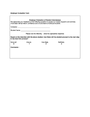 Employer Evaluation Form