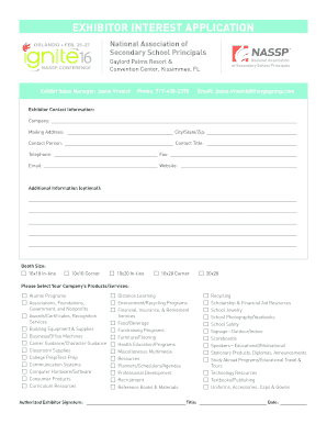 Exhibitor Interest Application