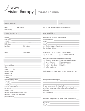 Child Development and Vision Assessment Form