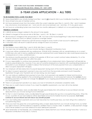 New York State Teachers' Retirement System 5-Year Loan Application