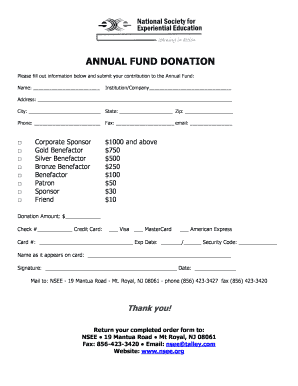 Annual Fund Donation Form
