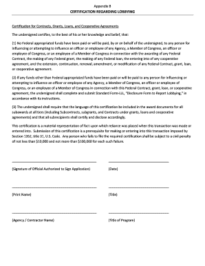 Certification Regarding Lobbying