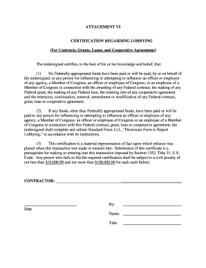Certification Regarding Lobbying