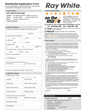 Residential Rental Application Form