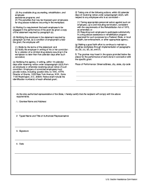 EAC Federal Assistance Certification Form