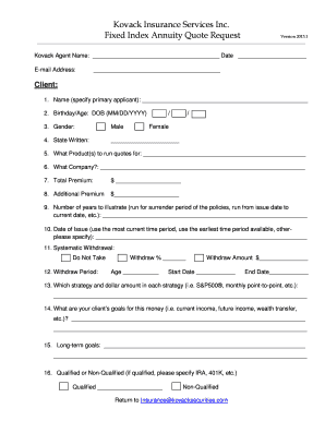 Fixed Index Annuity Quote Request