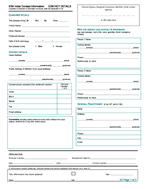 ERA Initial Contact Information Form