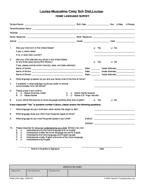 Home Language Survey Form