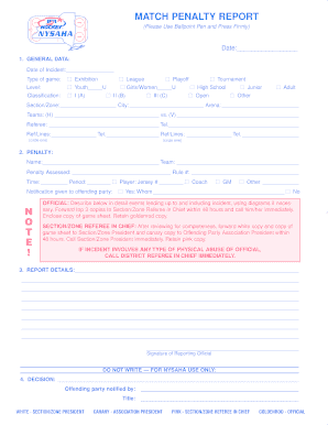 Match Penalty Report
