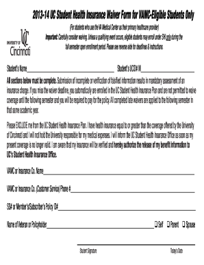 UC Student Health Insurance Waiver Form