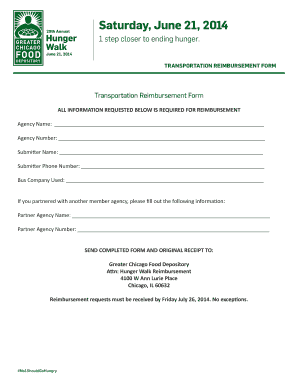 Transportation Reimbursement Form
