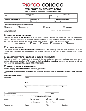 Student Verification Request Form