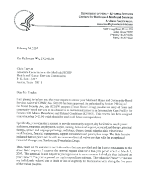 Texas Home Living Waiver Renewal Application