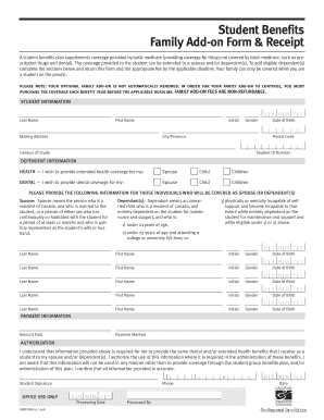 Student Family Add-on Form