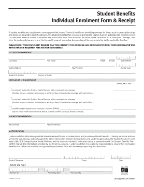 Student Benefits Enrolment Form