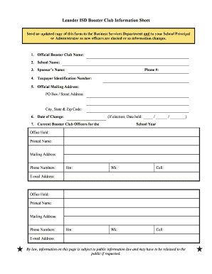 Booster club guidelines 2015-2016 - Leander ISD - leanderisd