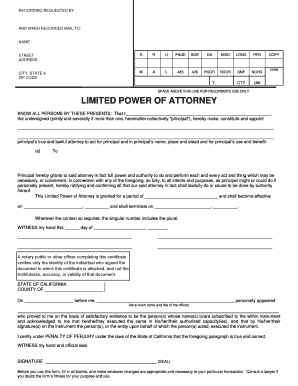 Limited Power of Attorney