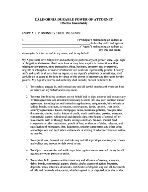 California Durable Power of Attorney