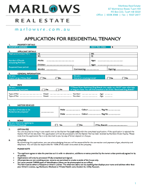 Residential Tenancy Application Form