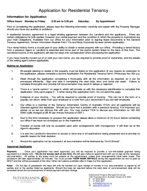 Application for Residential Tenancy