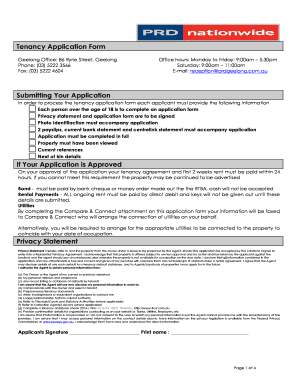 Tenancy Application Form