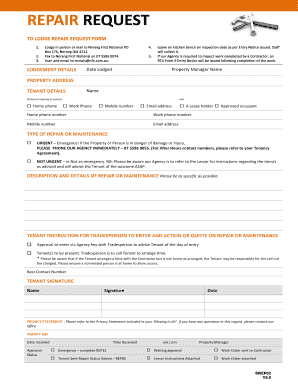 Repair Request Form