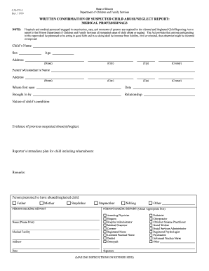 Illinois Child Abuse/Neglect Report Form