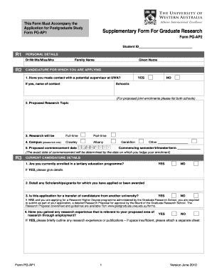 Postgraduate Research Application Form