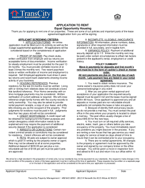 Application to Rent