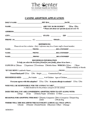 Canine Adoption Application