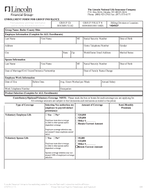 Enrollment Form for Group Insurance