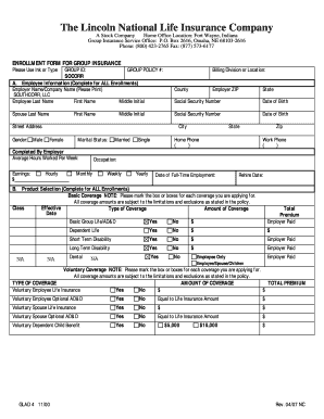Group Insurance Enrollment Form