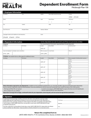 Dependent Enrollment Form