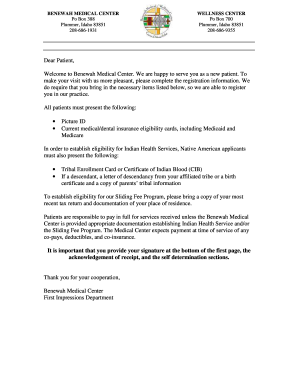 Benewah Medical Center Patient Registration Form