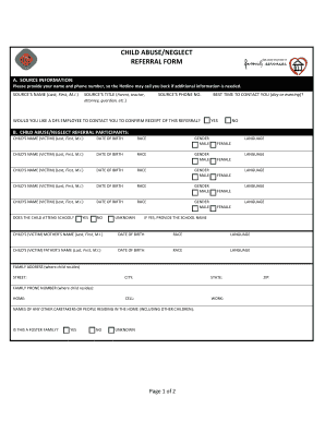 Child Abuse/Neglect Referral Form