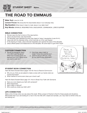 The Road to Emmaus Bible Study