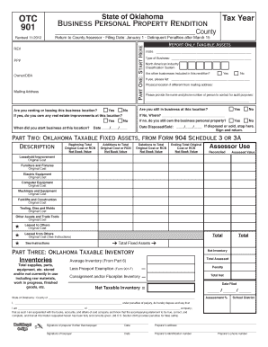Oklahoma Business Personal Property Rendition Form 901