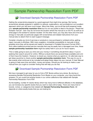 Partnership resolution format