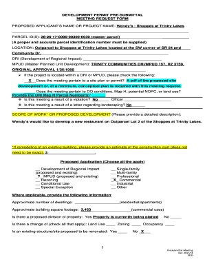 Development Permit Pre-Submittal Meeting Request Form