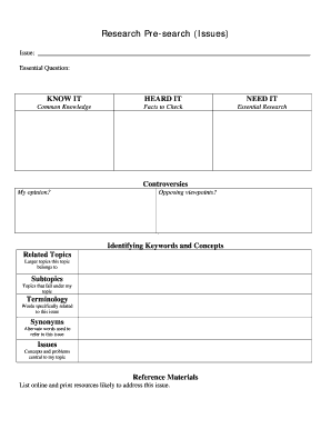Research Pre-Search Form