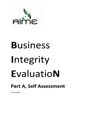 Business Integrity Self Assessment Form