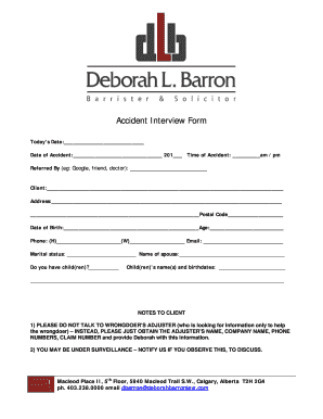 Accident Interview Form