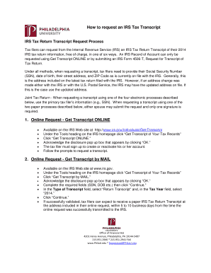 IRS Tax Return Transcript Request Guide