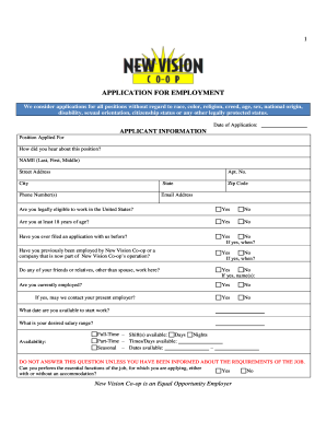 Employment Application Form