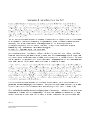 Independent Medical Evaluation Form