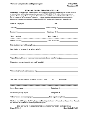 Human Resources Incident Report
